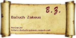 Baluch Zakeus névjegykártya